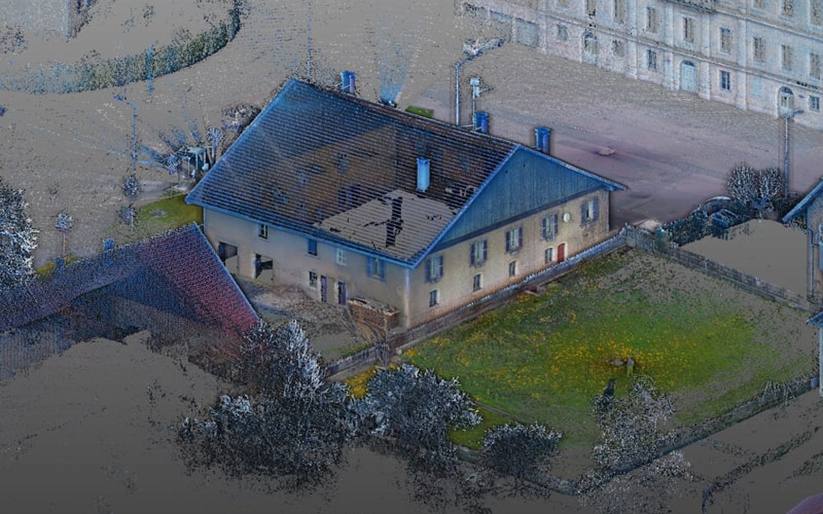 Vue urbaine avec superposition de données de gestion technique